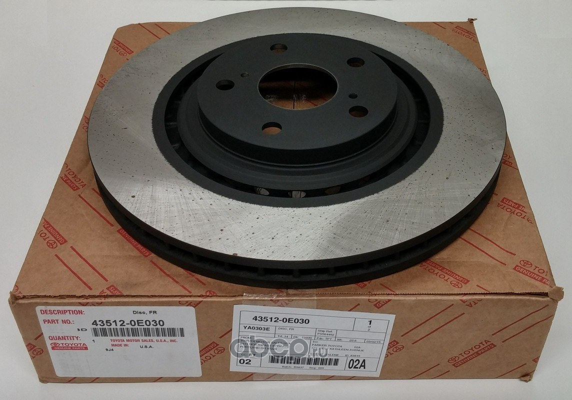 Диск тормозной передний TOYOTA 43512-0E030
