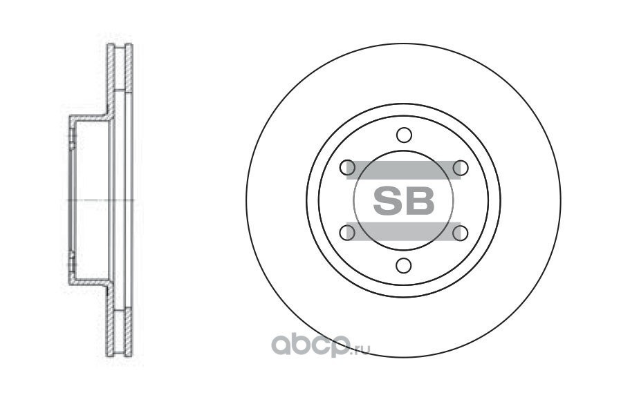 Диск тормозной (43512-60150) LEXUS GX470 SANGSIN BRAKE SD4004