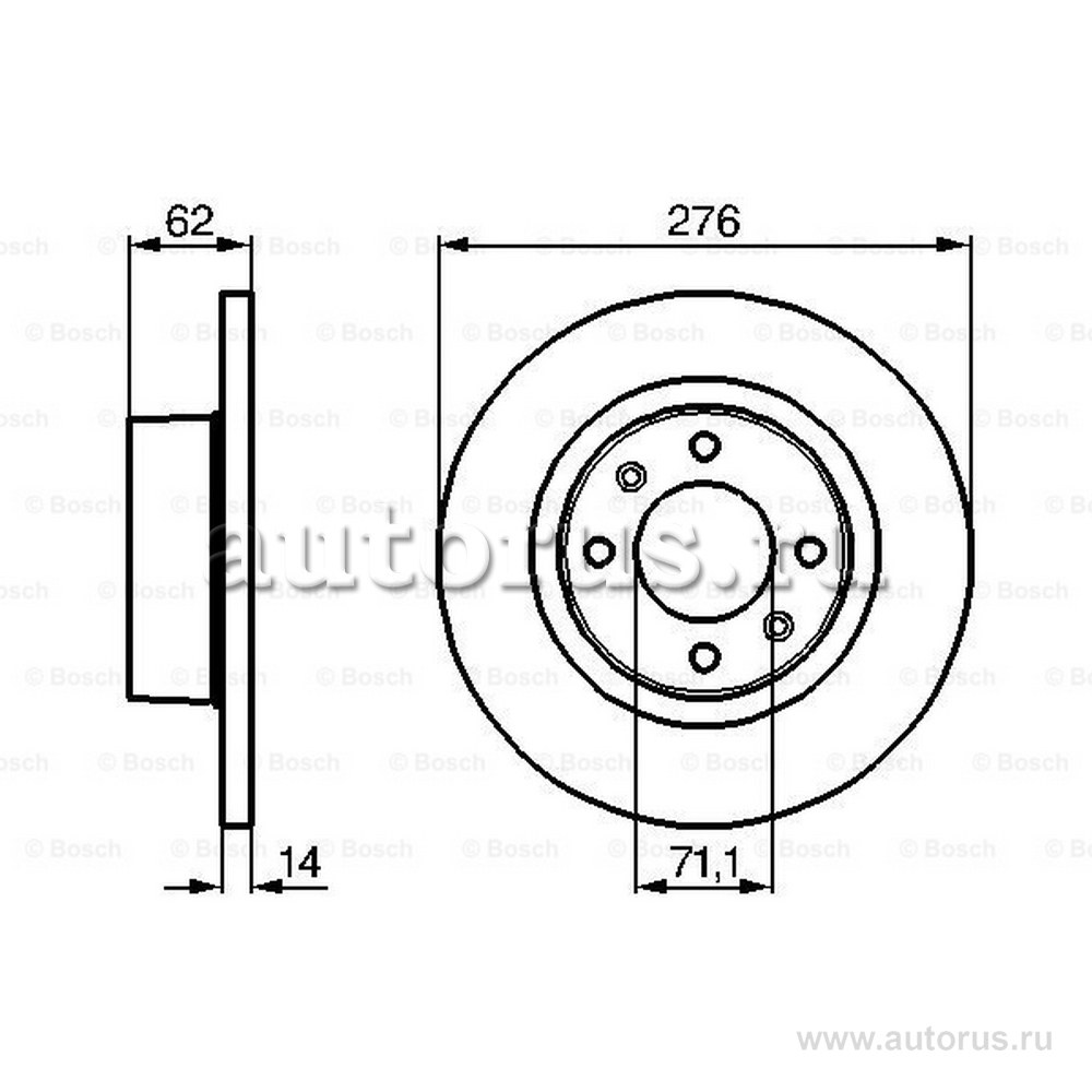 Диск тормозной задний CITROEN/PEUGEOT BOSCH 0 986 478 981