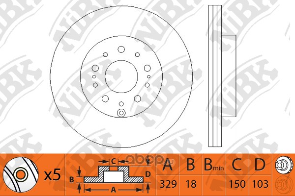 Диск тормозной задний TOYOTA LC100/LEXUS LX470 NIBK RN1215