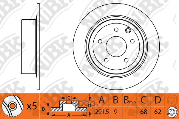 Диск тормозной задний NISSAN JUKE/QASHQAI 06- NIBK RN1302