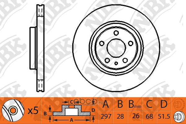 Диск тормозной задний MAZDA CX-5 NIBK RN1517