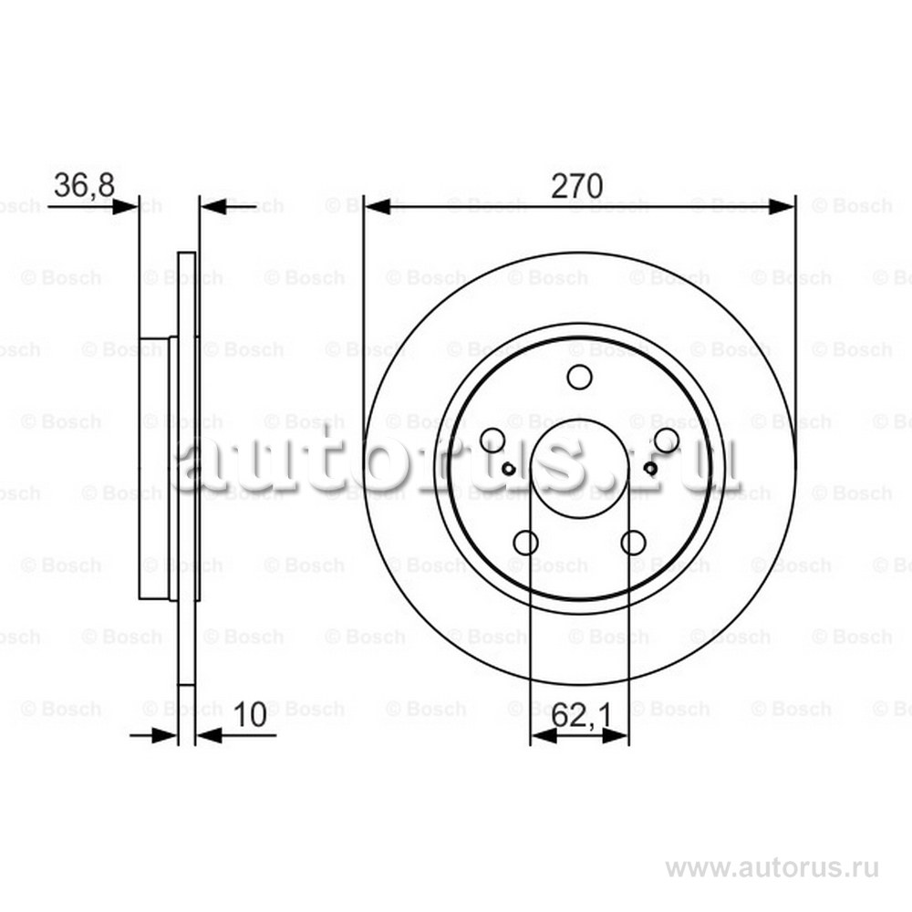 Диск тормозной задний, PREMIUM-2 BOSCH 0 986 479 S64