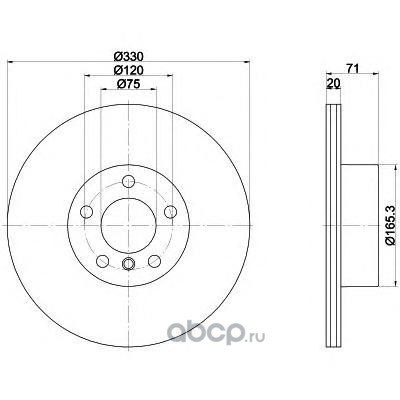 Диск тормозной задний BMW X3 II(F25)/VENT D=330MM TEXTAR 92256303