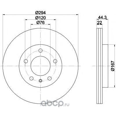 Диск тормозной задний с покрытием PRO VW T5/MULTIVAN 03-> /VENT D=294MM TEXTAR 92121403