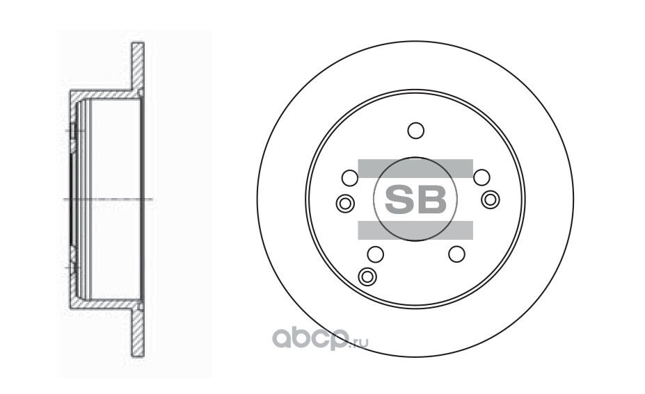 Диск тормозной задний HYUNDAI TUCSON/SONATA/ELANTRA SANGSIN BRAKE SD1006