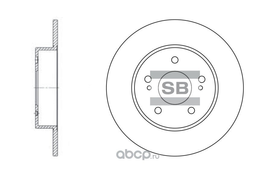Диск тормозной задний SANGSIN BRAKE SD3028