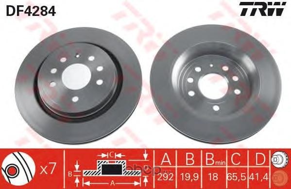 Диск тормозной задний OPEL VECTRA C/SAAB 93 /VENT.D=292MM TRW DF4284