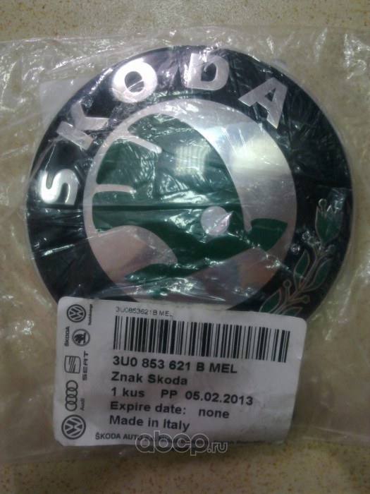 Эмблема передняя "Skoda" SKODA VAG 3U0 853 621B MEL