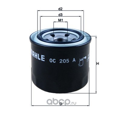 Фильтр масляный KNECHT/MAHLE OC205A