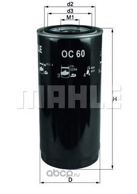 Фильтр масляный KNECHT/MAHLE OC60