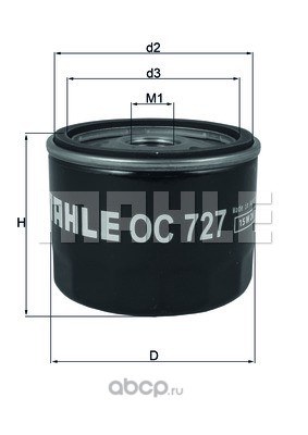 Фильтр масляный KNECHT/MAHLE OC 727