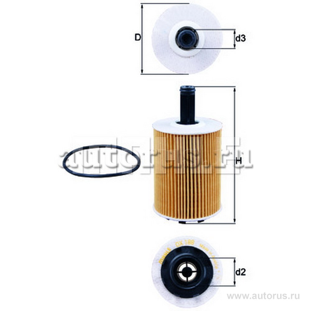 Фильтр масляный KNECHT/MAHLE OX188D