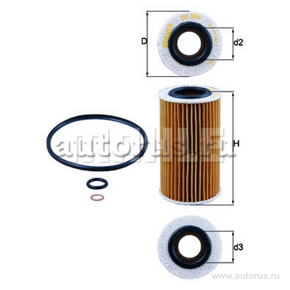 Фильтр масляный KNECHT/MAHLE OX384D