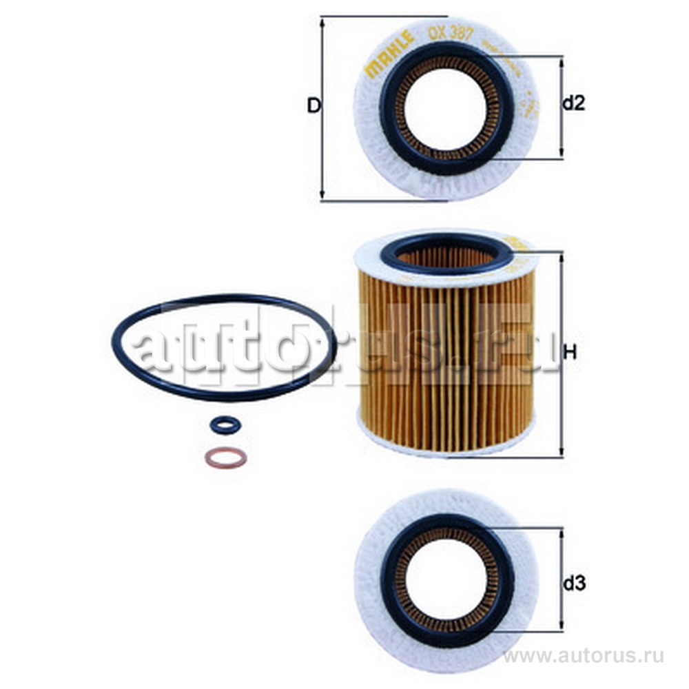 Фильтр масляный KNECHT/MAHLE OX387D