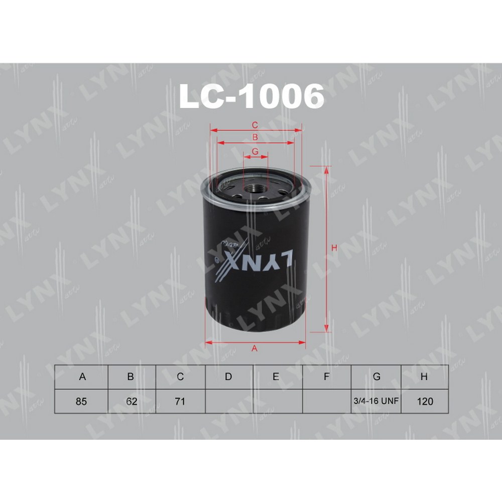 Фильтр масляный LYNXauto LC-1006