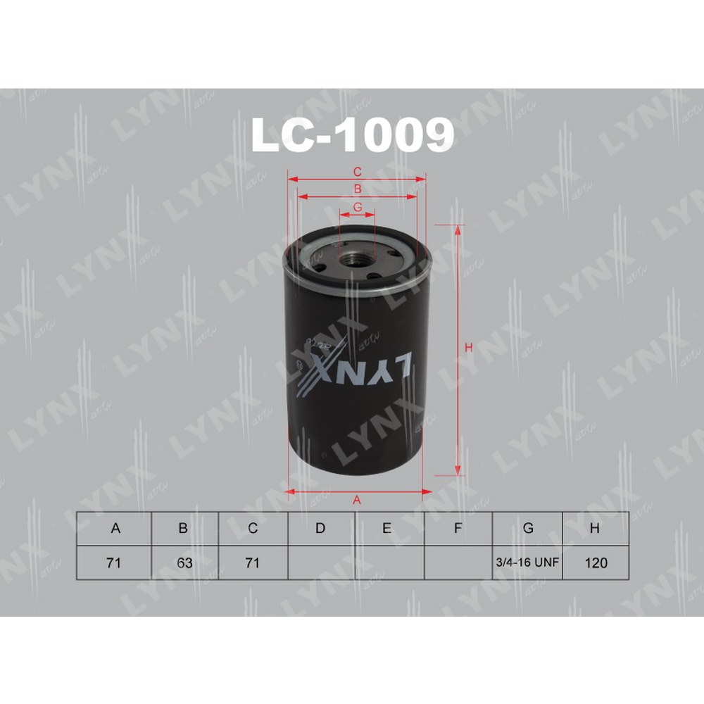 Фильтр масляный LYNXauto LC-1009