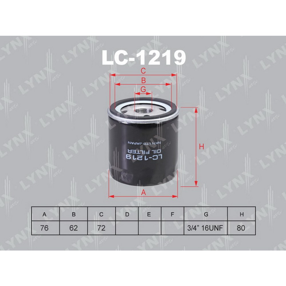 Фильтр масляный LYNXauto LC-1219