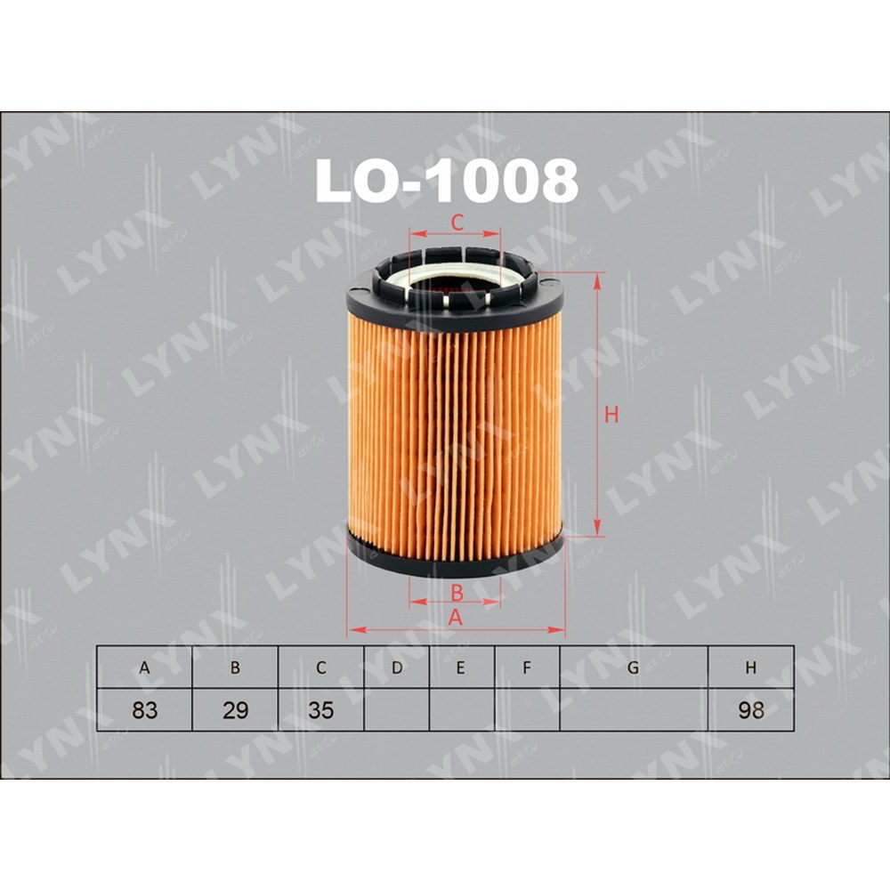 Фильтр масляный LYNXauto LO-1008