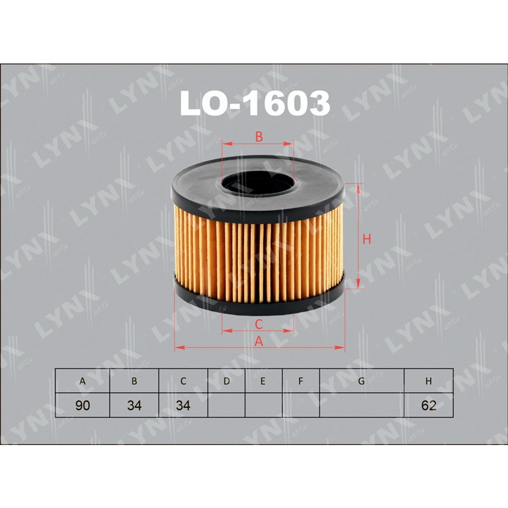 Фильтр масляный LYNXauto LO-1603