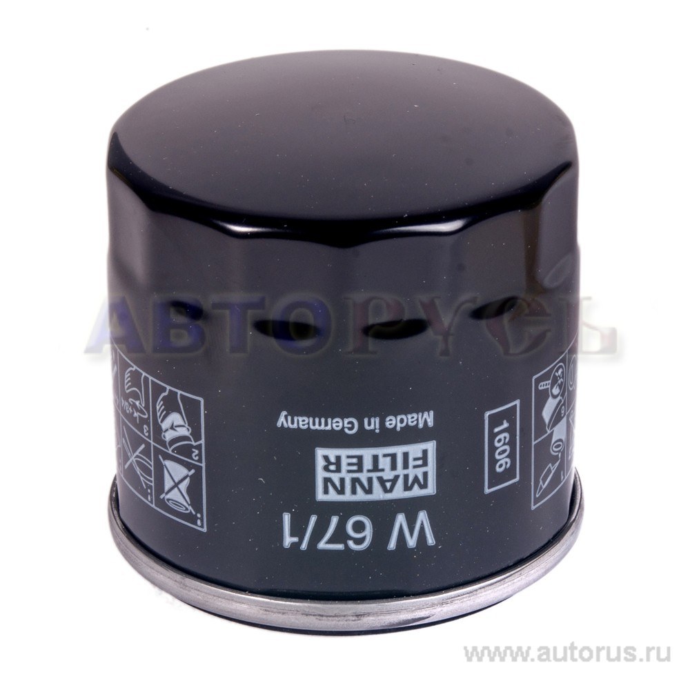Фильтр масляный для MAZ NIS SUB KIA HYU FOR INFINITI G35 MANN-FILTER W 67/1