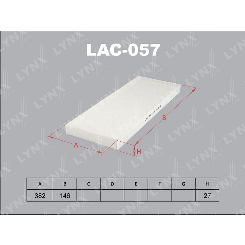 Фильтр салонный LYNXauto LAC-057