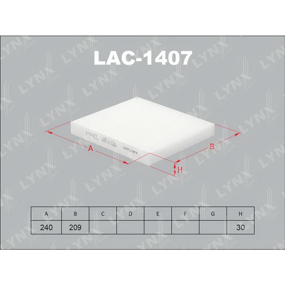 Фильтр салонный LYNXauto LAC-1407