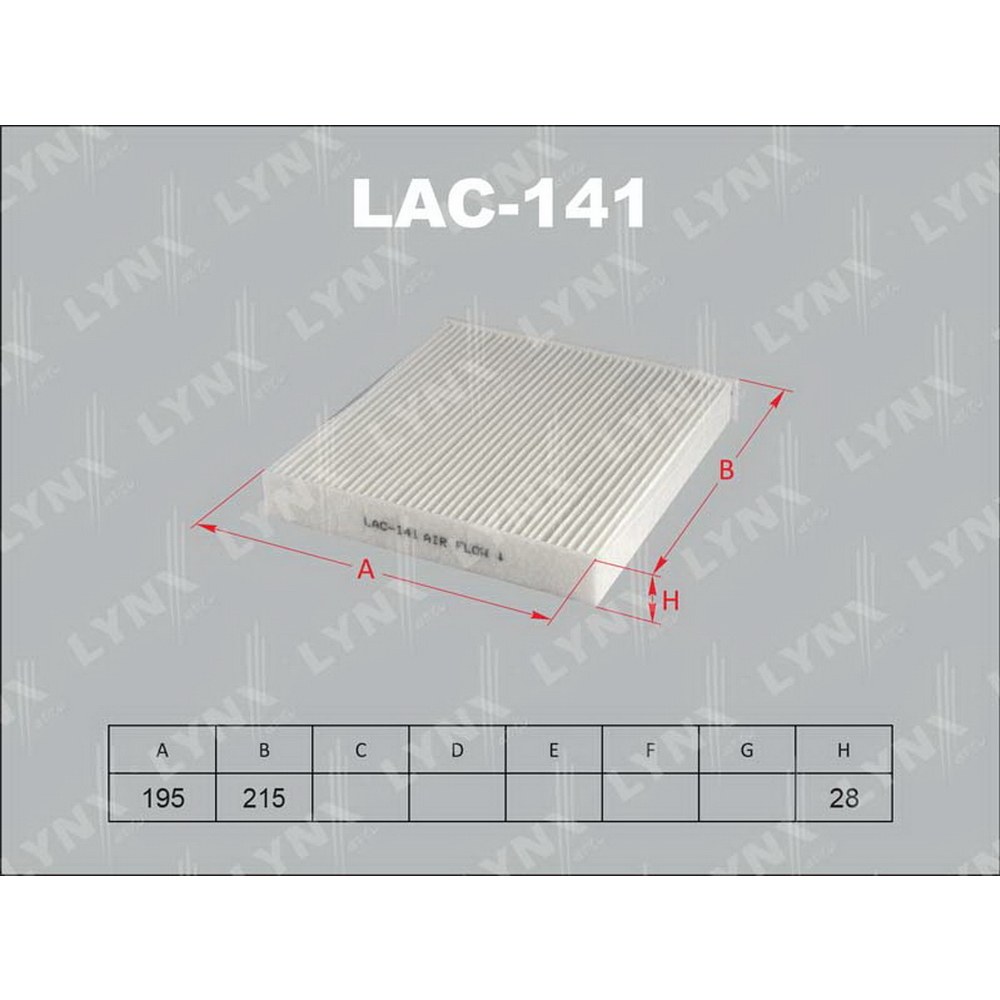 Фильтр салонный LYNXauto LAC-141