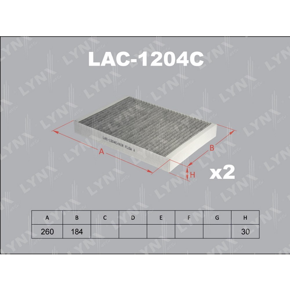 Lac 250. LYNXAUTO Lac-224. C1204. Фильтр салона фирмы. If0203k.