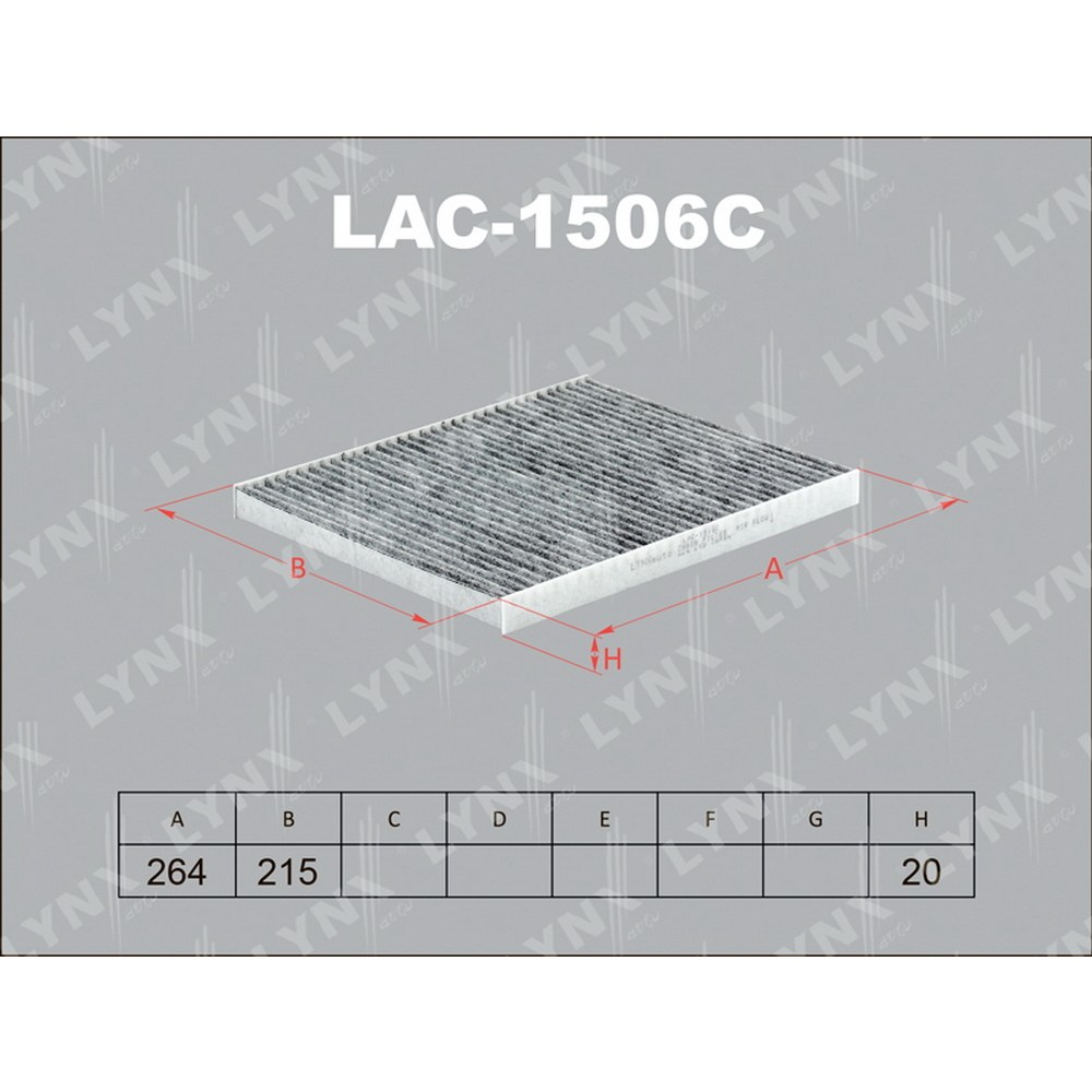 Фильтр салонный угольный LYNXauto LAC-1506C