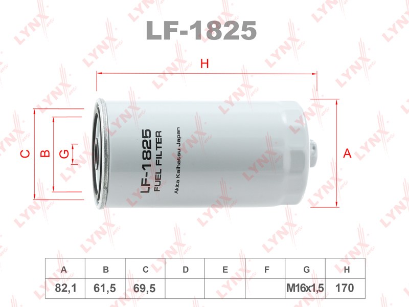 Фильтр топливный KIA Sorento 2.5CRDI LYNXauto LF-1825