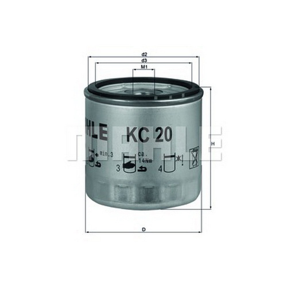 Фильтр топливный KNECHT/MAHLE KC 20