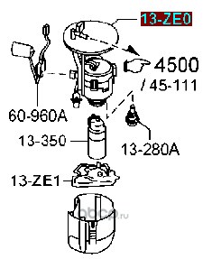 Фильтр топливный MAZDA PE1A-13-ZE0
