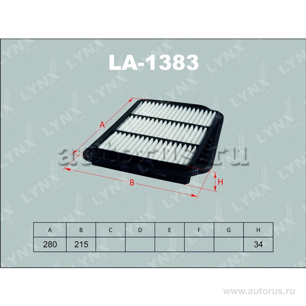 Фильтр воздушный LYNXauto LA-1383