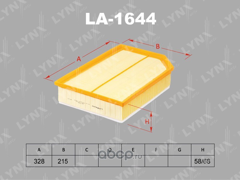 Фильтр воздушный LYNXauto LA-1644