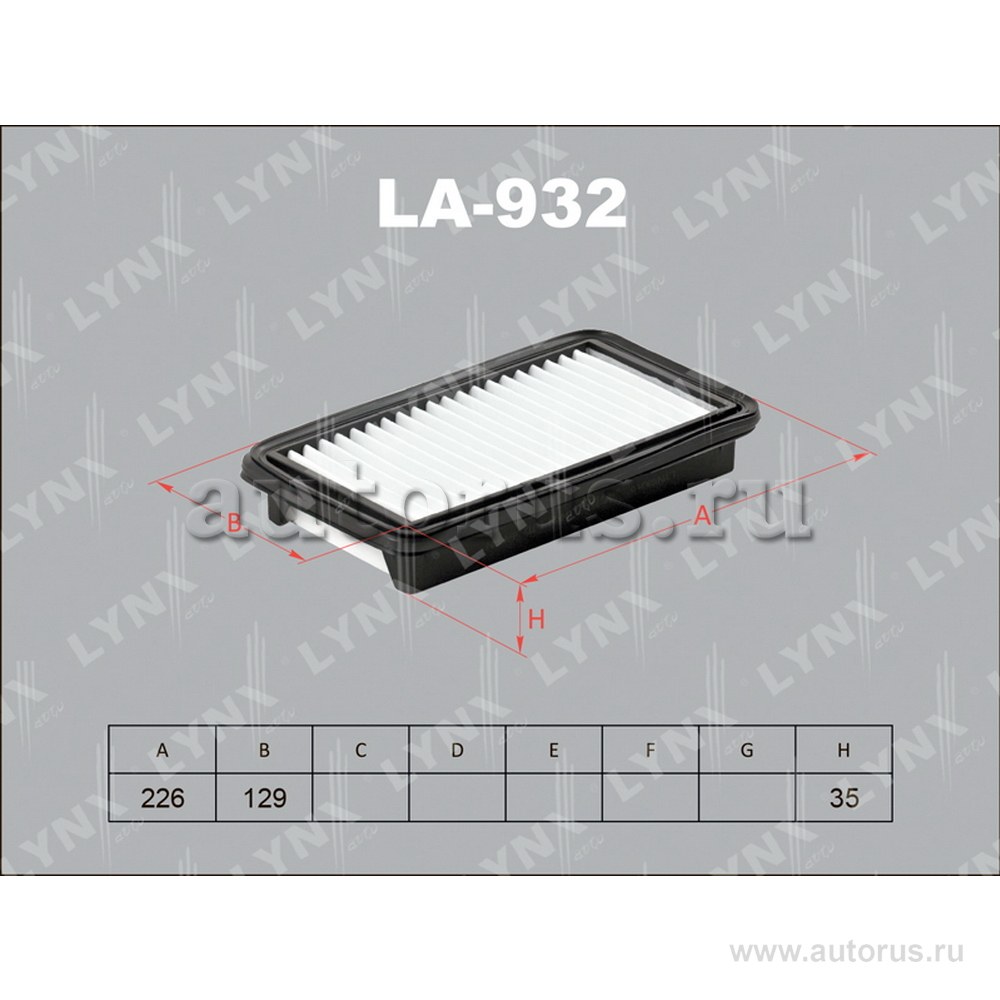 Фильтр воздушный LYNXauto LA-932