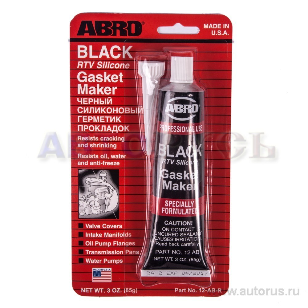 Герметик силиконовый черный 85 гр. ABRO 12ABR