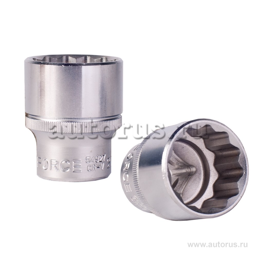 Головка 27 мм 12-гранная 1/2DR короткая FORCE 54927