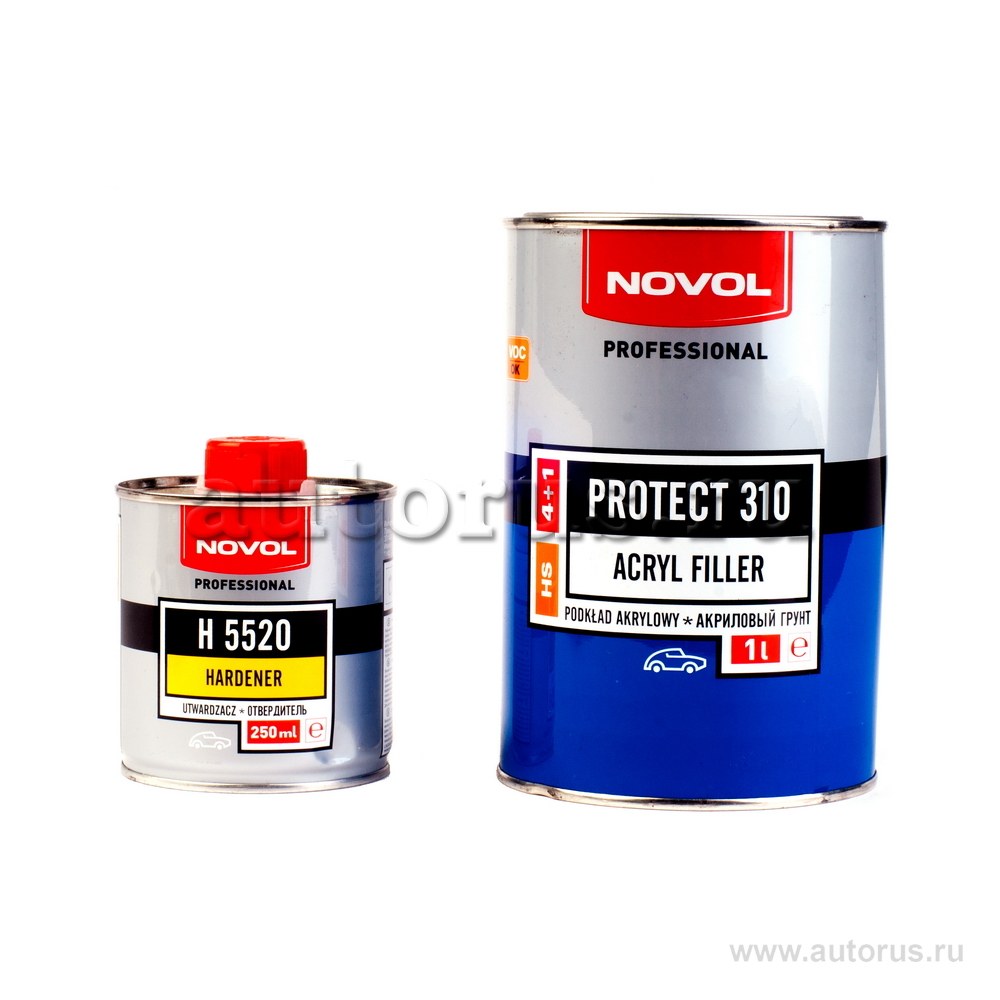 Грунт акриловый 4+1HS черный PROTECT310, 1,0+0,25 Novol 37141 - 35822
