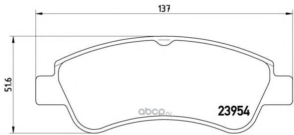 Колодки передние MITSUBISHI ASX/PEUGEOT206/207/Boxer (зад) BREMBO P61066