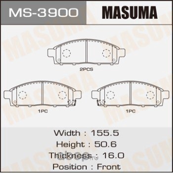 Колодки передние MITSUBISHI DELICA D:3 MASUMA MS-3900