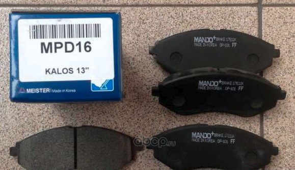 Колодки передние CHEVROLET AVEO 06->/KALOS 02- MANDO MPD16