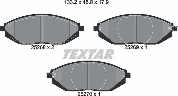 Колодки передние с противошумной пластиной Q+ CHEVROLET Spark 10- TEXTAR 2526801