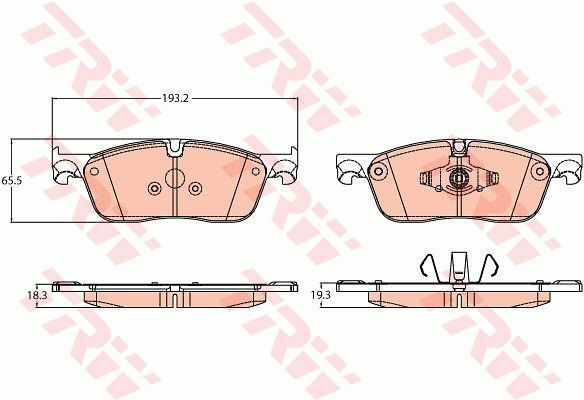 Колодки передние LAND ROVER TRW GDB2100