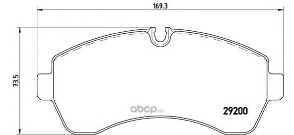 Колодки передние MB Sprinter/VW Crafter 06-> BREMBO P50059