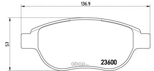 Колодки передние BREMBO P61068