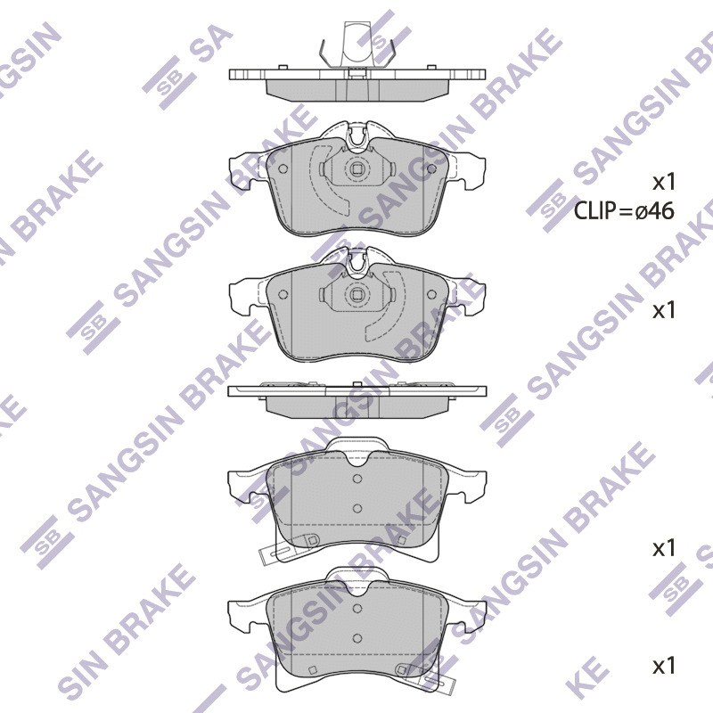 Колодки передние OPEL Ast H/Zaf/Meriva SANGSIN BRAKE SP1703
