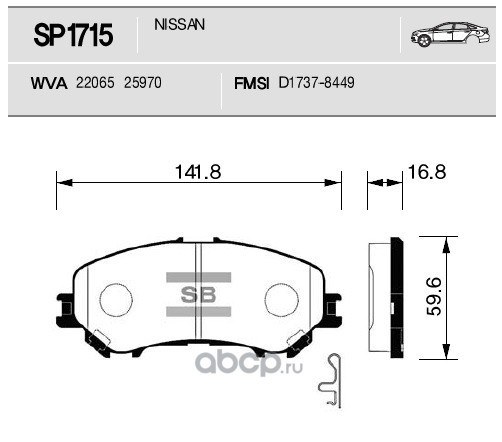 Колодки передние SANGSIN BRAKE SP1715
