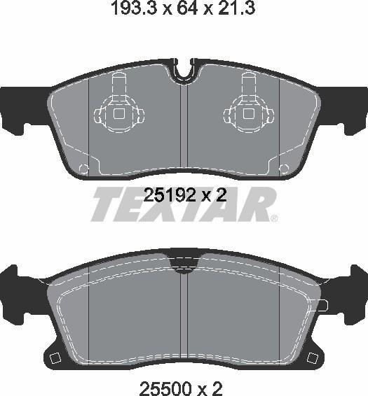 Колодки передние с противошумной пластиной Q+ MB W166 TEXTAR 2519202