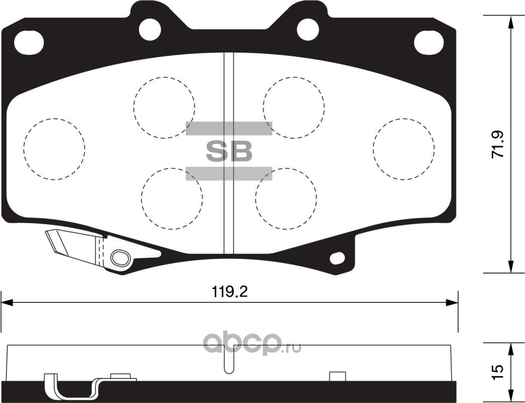 Колодки передние TOYOTA Land Cruiser 80 SANGSIN BRAKE SP1217